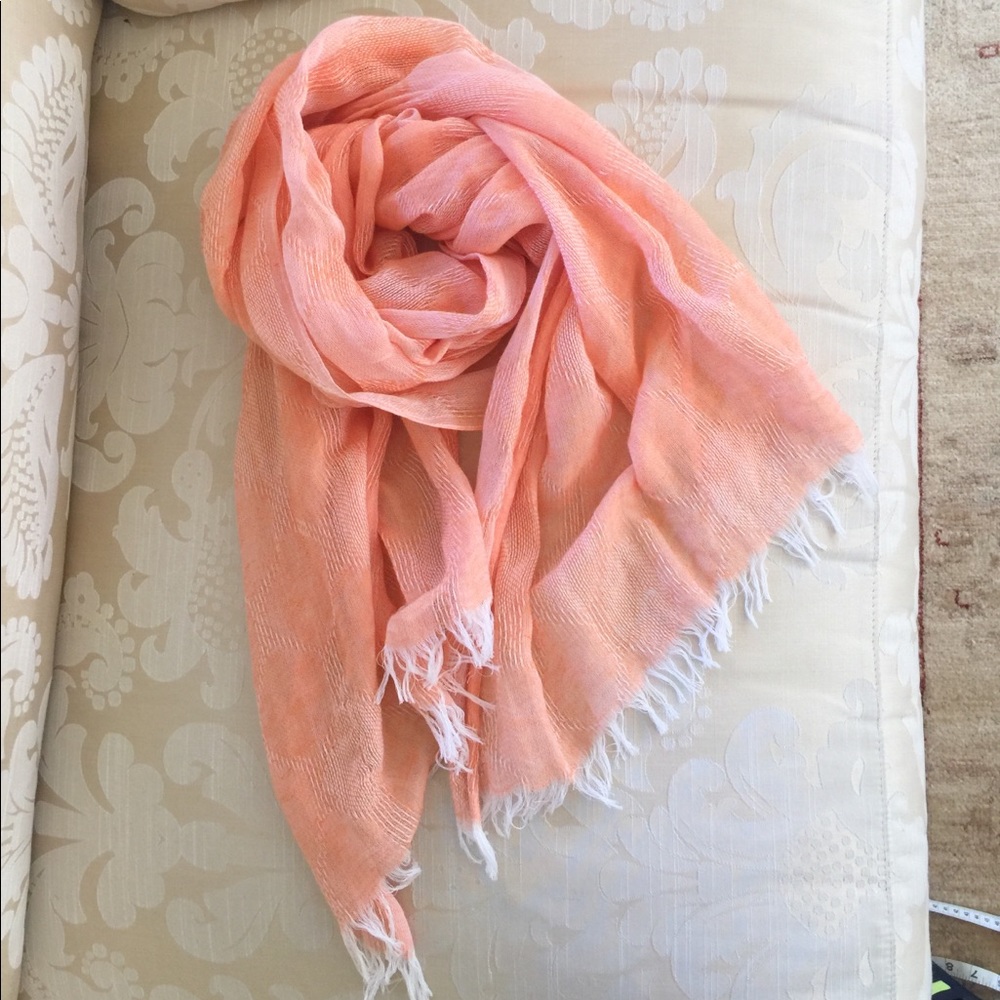 Silk and Linen Peach Scarf